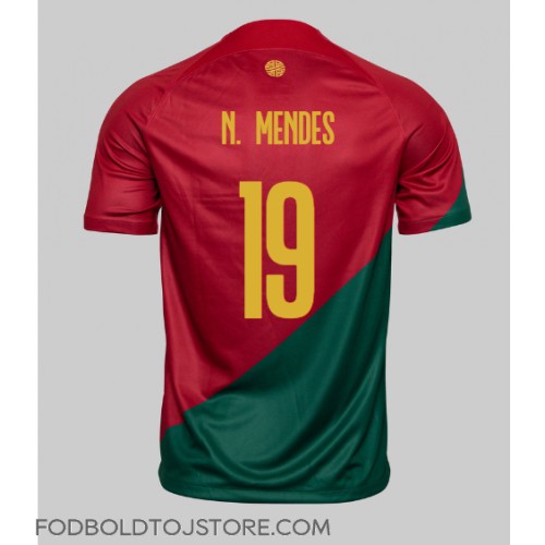 Portugal Nuno Mendes #19 Hjemmebanetrøje VM 2022 Kortærmet